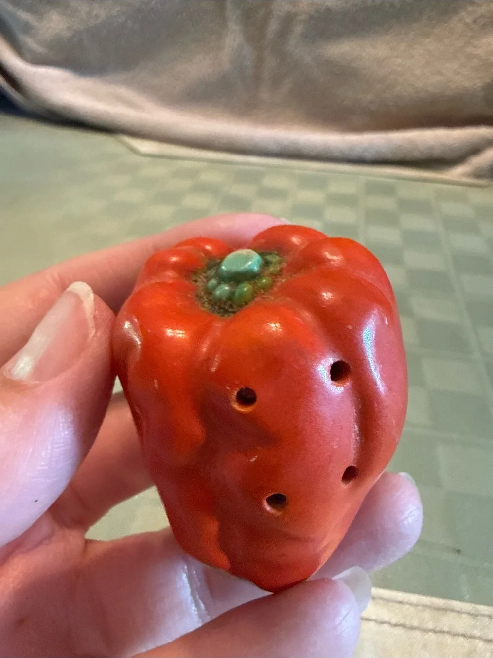 Vintage Ceramic Bell Pepper Salt & Pepper Shakers Set Made in Japan Mid-Century